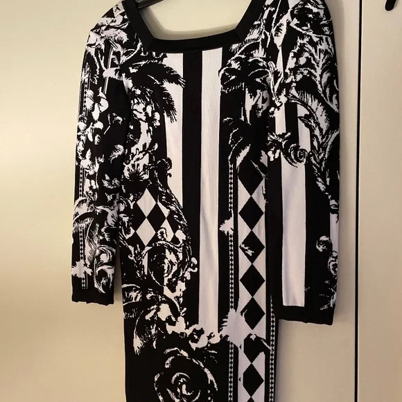 Balmain | Dresses | Balmain Black White Long Sleeve Dress | Poshmark